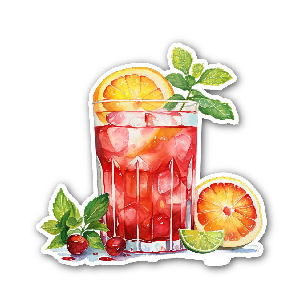 Russian spring punch cocktail Sticker, Waterproof Vinyl Decal Sticker Indoor Or Outdoor 2 (Pieces) 3" and 5"