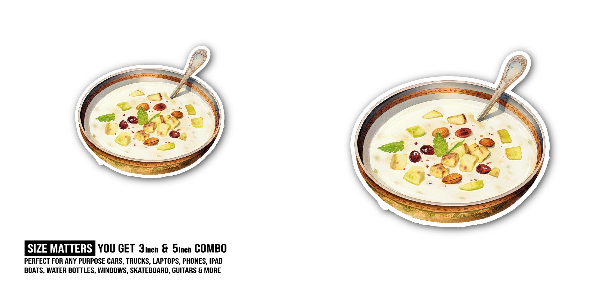 Kheer Sticker, Waterproof Vinyl Decal Sticker Indoor Or Outdoor 2 (Pieces) 3" and 5"