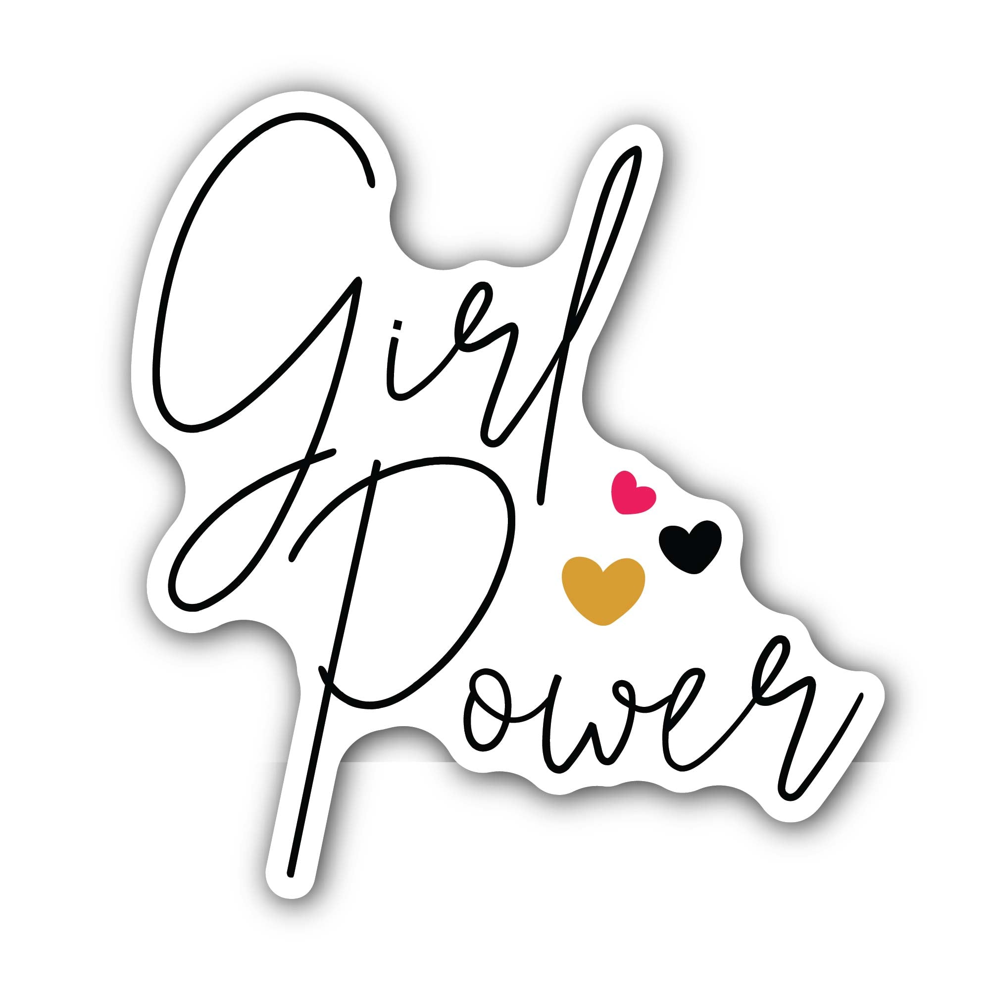 Girl Power Vector Sticker, Waterproof Vinyl Decal Sticker Indoor Or Outdoor 2 (Pieces) 3" and 5"