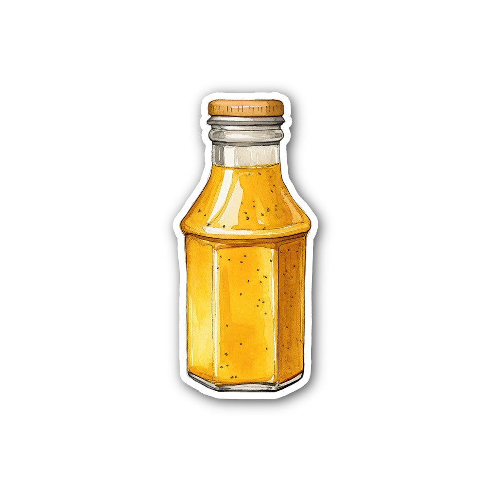Mustard Bottle Sticker, Waterproof Vinyl Decal Sticker Indoor Or Outdoor 2 (Pieces) 3" and 5"