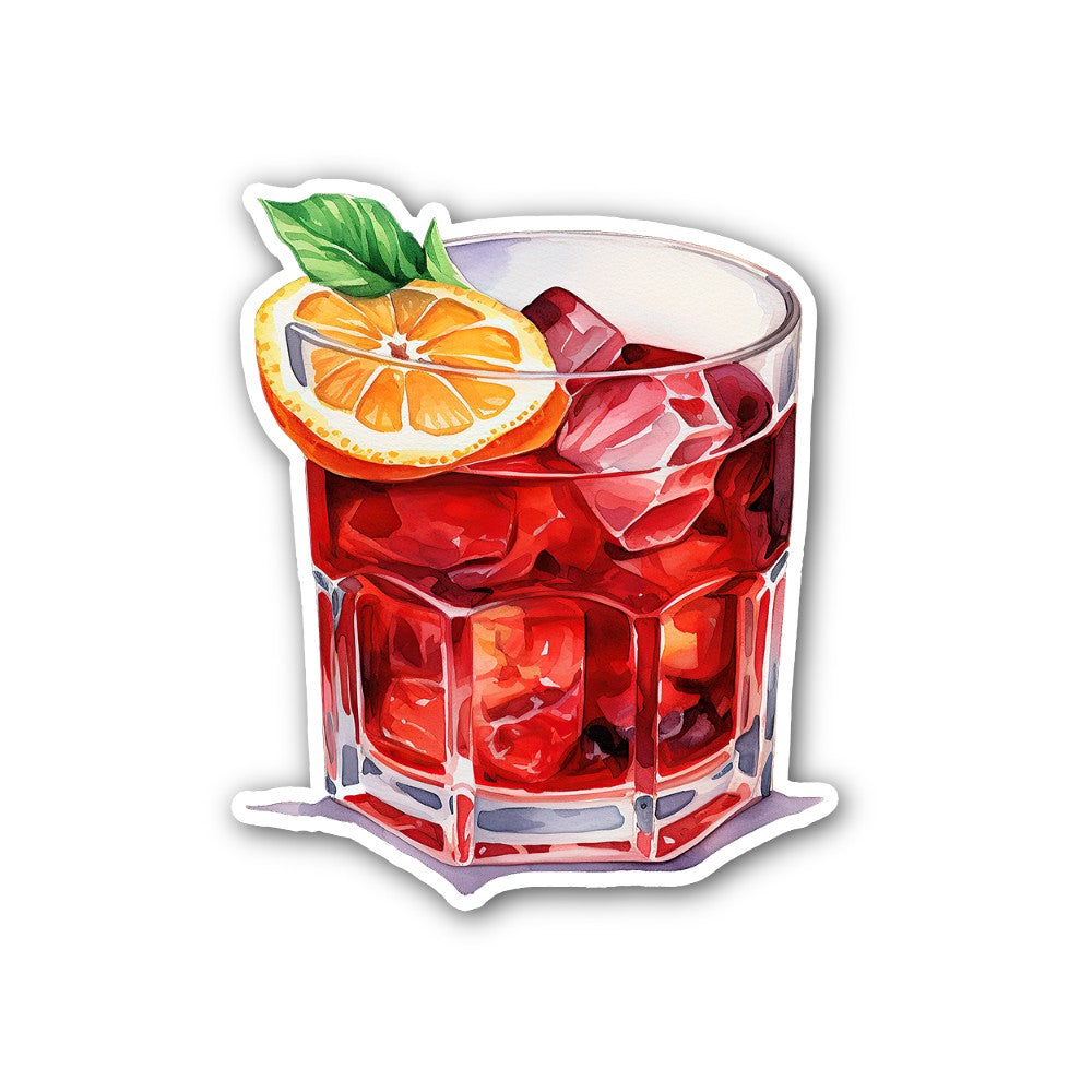 Negroni Sticker, Waterproof Vinyl Decal Sticker Indoor Or Outdoor 2 (Pieces) 3" and 5"