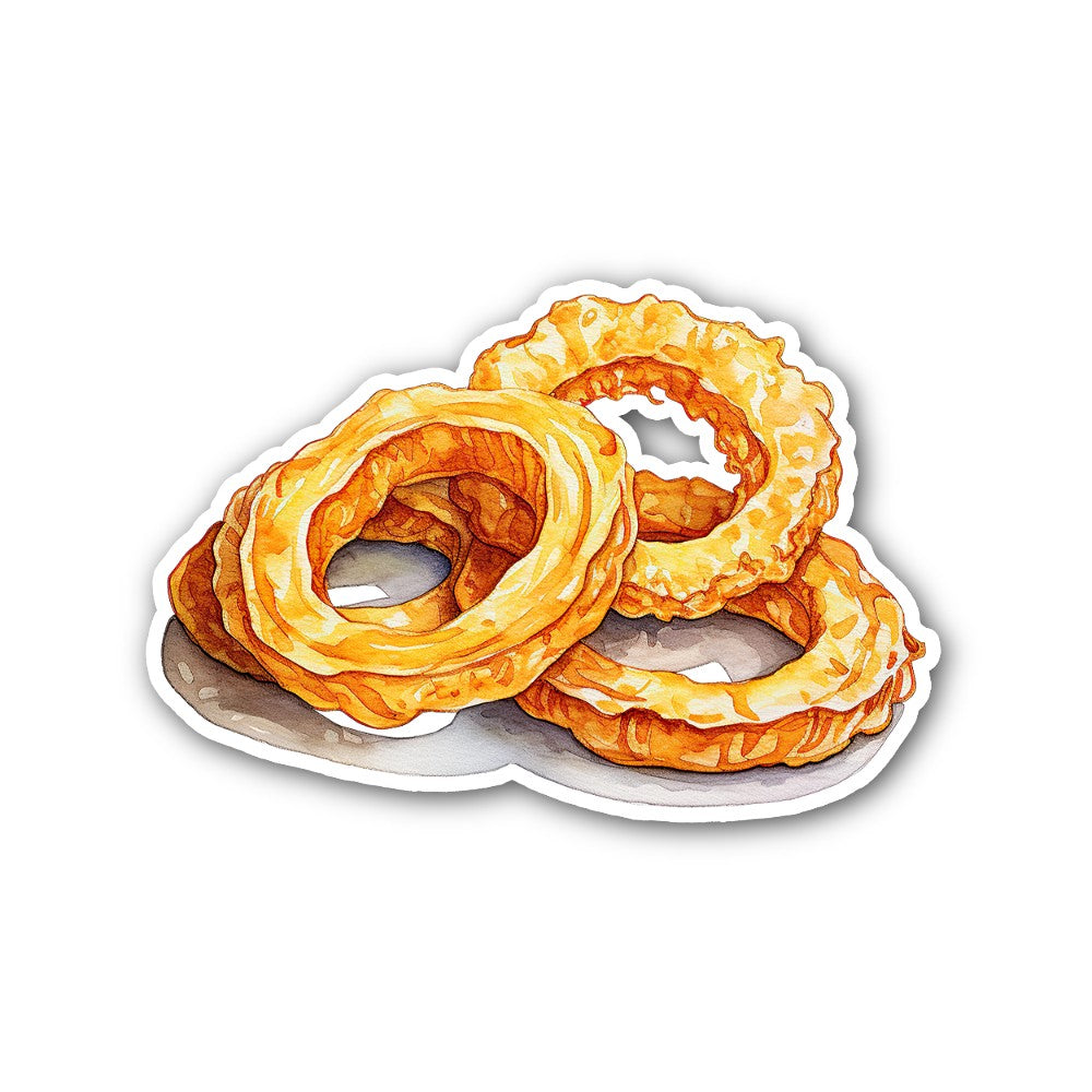 Onion ring  Sticker, Waterproof Vinyl Decal Sticker Indoor Or Outdoor 2 (Pieces) 3" and 5"