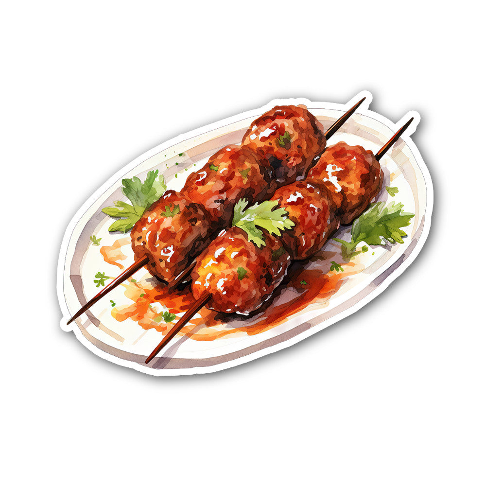 Satay Sticker, Waterproof Vinyl Decal Sticker Indoor Or Outdoor 2 (Pieces) 3" and 5"