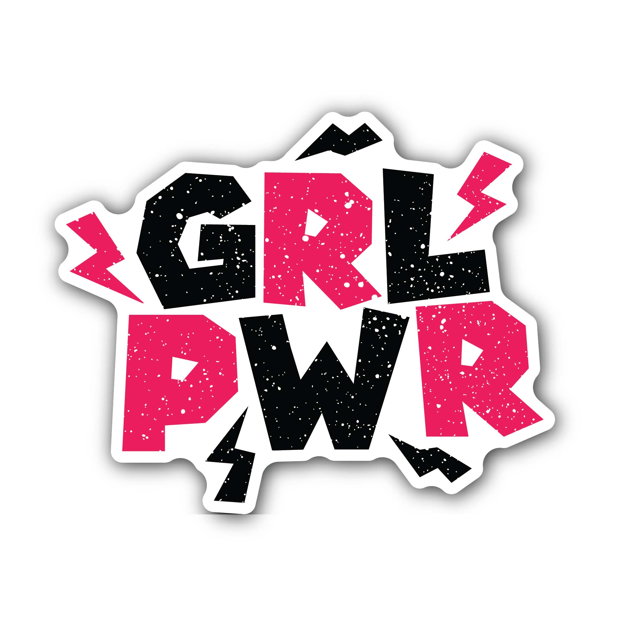 Colorful Girl Power Sticker, Waterproof Vinyl Decal Sticker Indoor Or Outdoor 2 (Pieces) 3" and 5"