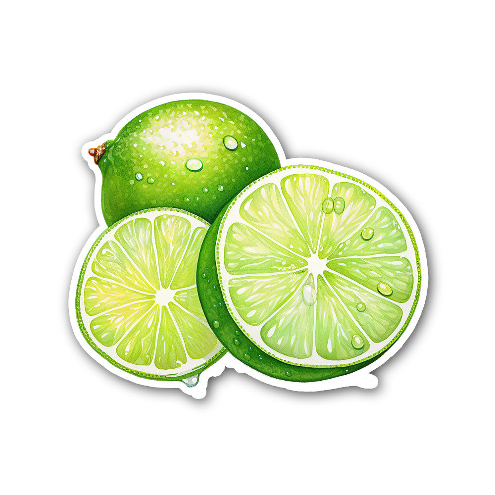 Fresh lime Sticker, Waterproof Vinyl Decal Sticker Indoor Or Outdoor 2 (Pieces) 3" and 5"
