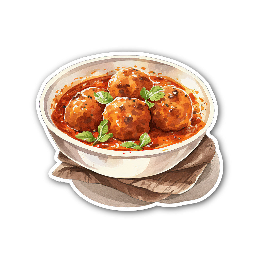 Meatballs Sticker, Waterproof Vinyl Decal Sticker Indoor Or Outdoor 2 (Pieces) 3" and 5"