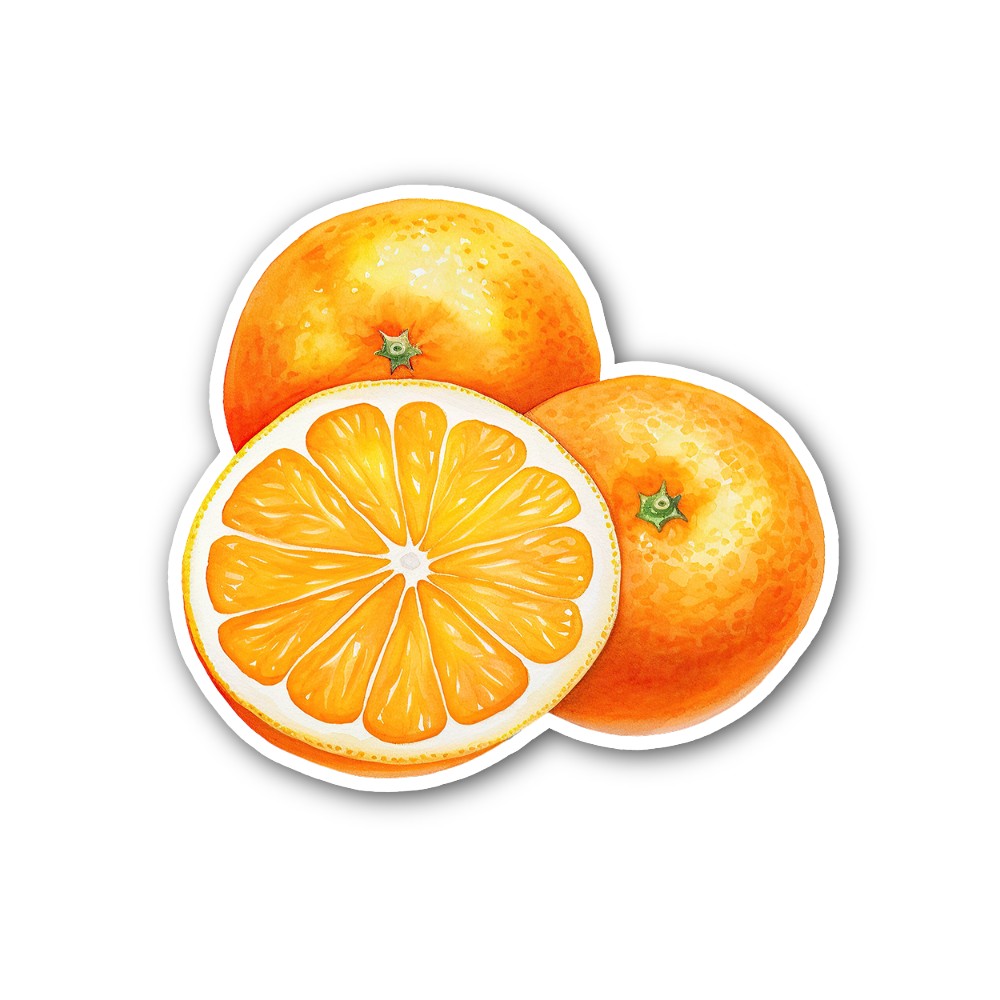 ORANGE COLOUR ORANGE Sticker, Waterproof Vinyl Decal Sticker Indoor Or Outdoor 2 (Pieces) 3" and 5"