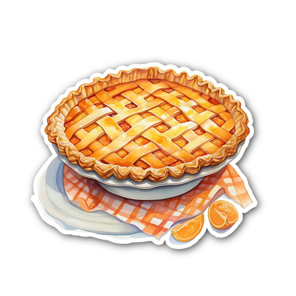 0RANGE pie Sticker, Waterproof Vinyl Decal Sticker Indoor Or Outdoor 2 (Pieces) 3" and 5"