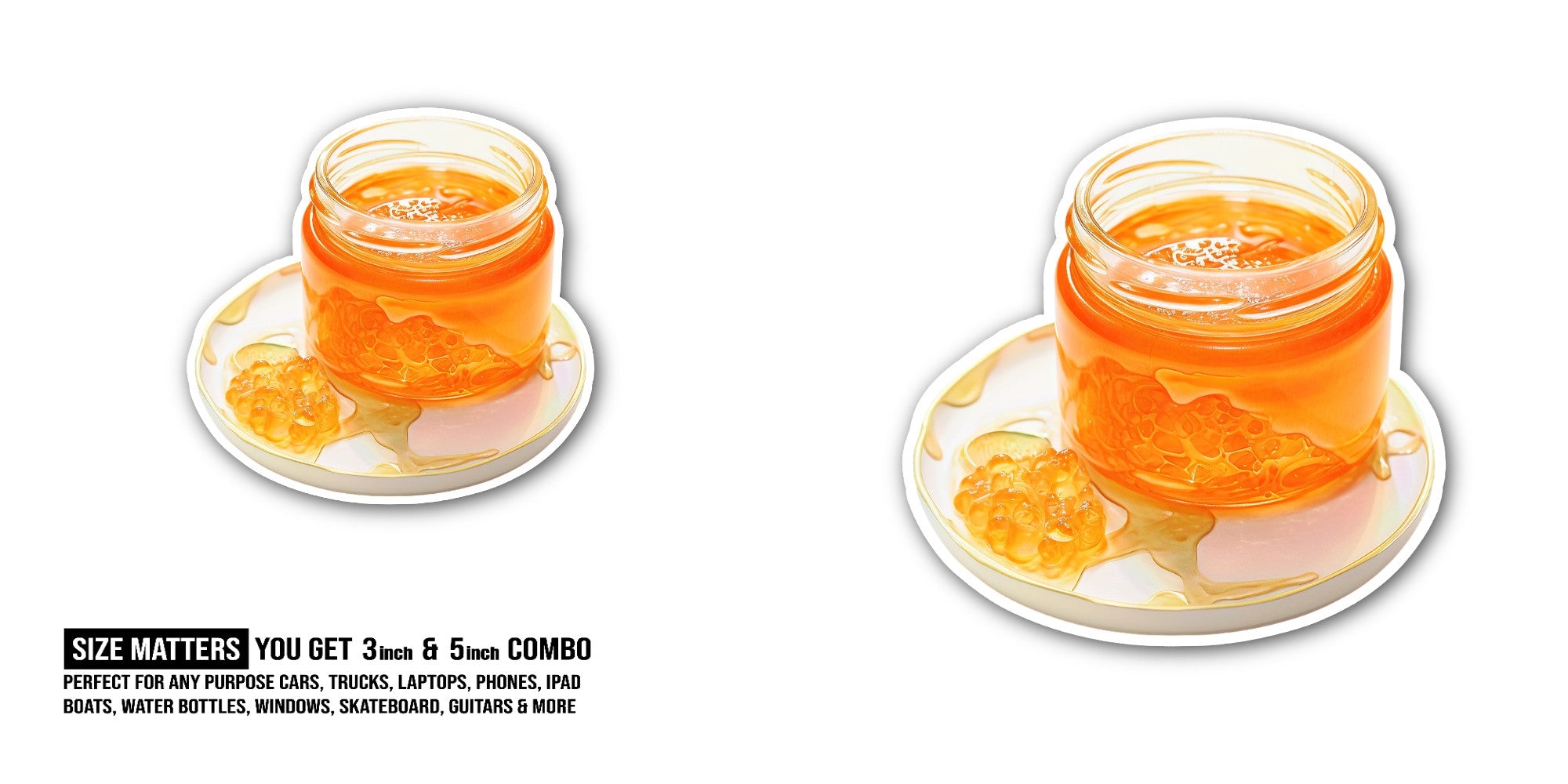 Pineapple Jam Sticker, Waterproof Vinyl Decal Sticker Indoor Or Outdoor 2 (Pieces) 3" and 5"