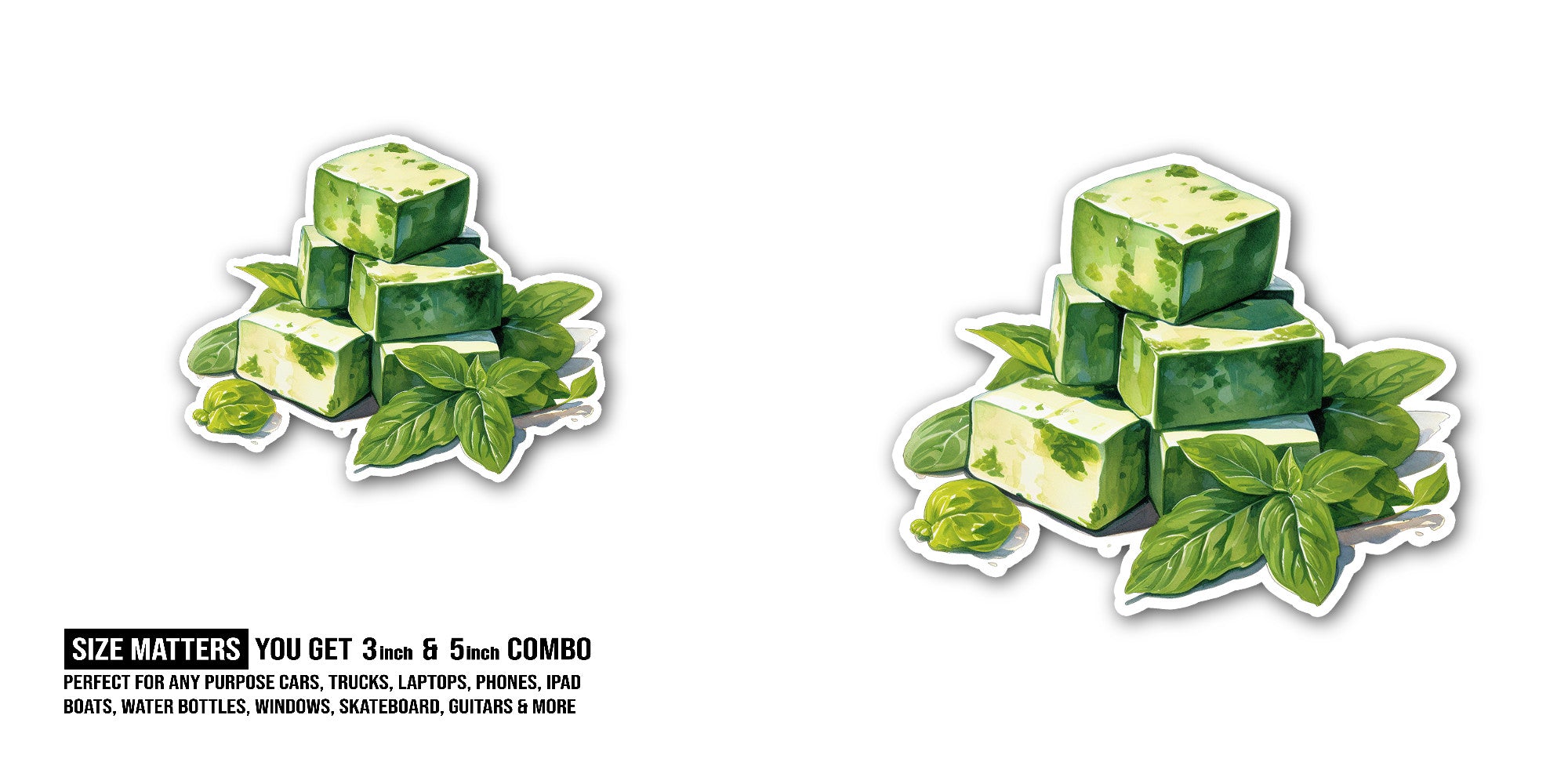 Palak Sticker, Waterproof Vinyl Decal Sticker Indoor Or Outdoor 2 (Pieces) 3" and 5"