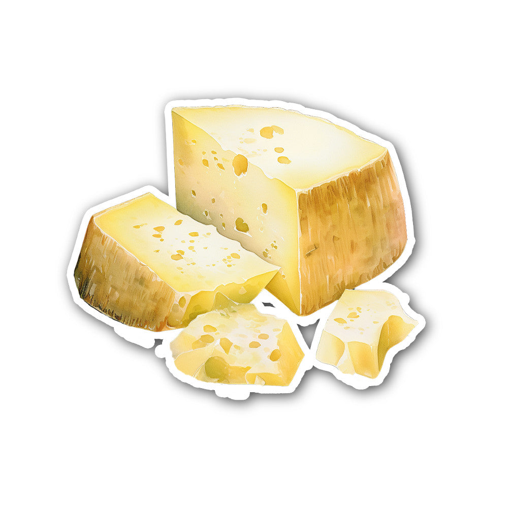 Sliced cheese Sticker, Waterproof Vinyl Decal Sticker Indoor Or Outdoor 2 (Pieces) 3" and 5"