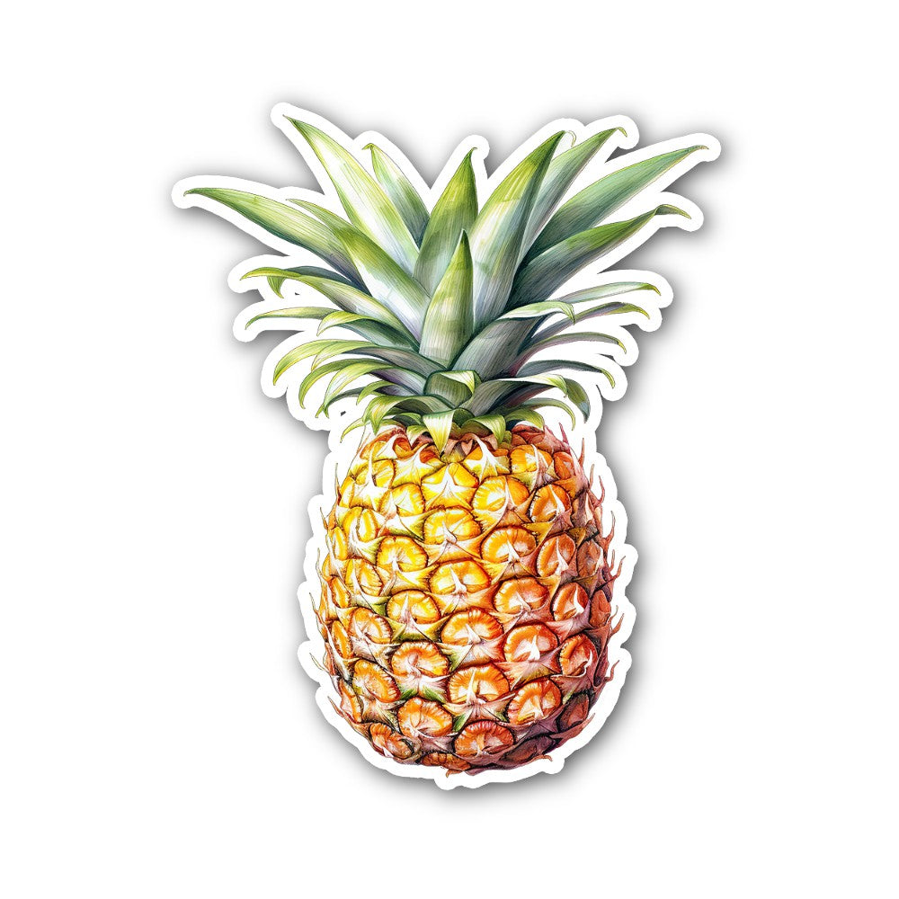 Sweet Pineapple Sticker, Waterproof Vinyl Decal Sticker Indoor Or Outdoor 2 (Pieces) 3" and 5"