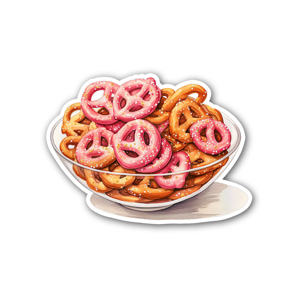 Sweet Pretzel Sticker, Waterproof Vinyl Decal Sticker Indoor Or Outdoor 2 (Pieces) 3" and 5"