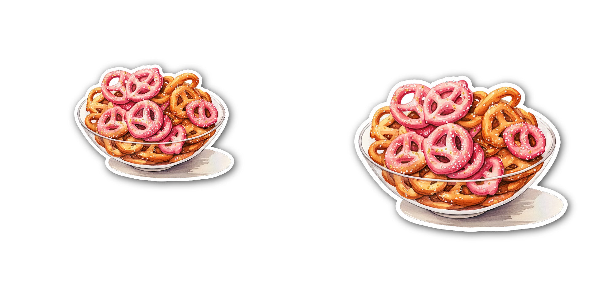 Sweet Pretzel Sticker, Waterproof Vinyl Decal Sticker Indoor Or Outdoor 2 (Pieces) 3" and 5"
