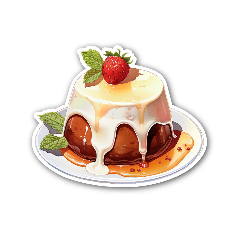 Pudding Sticker, Waterproof Vinyl Decal Sticker Indoor Or Outdoor 2 (Pieces) 3" and 5"