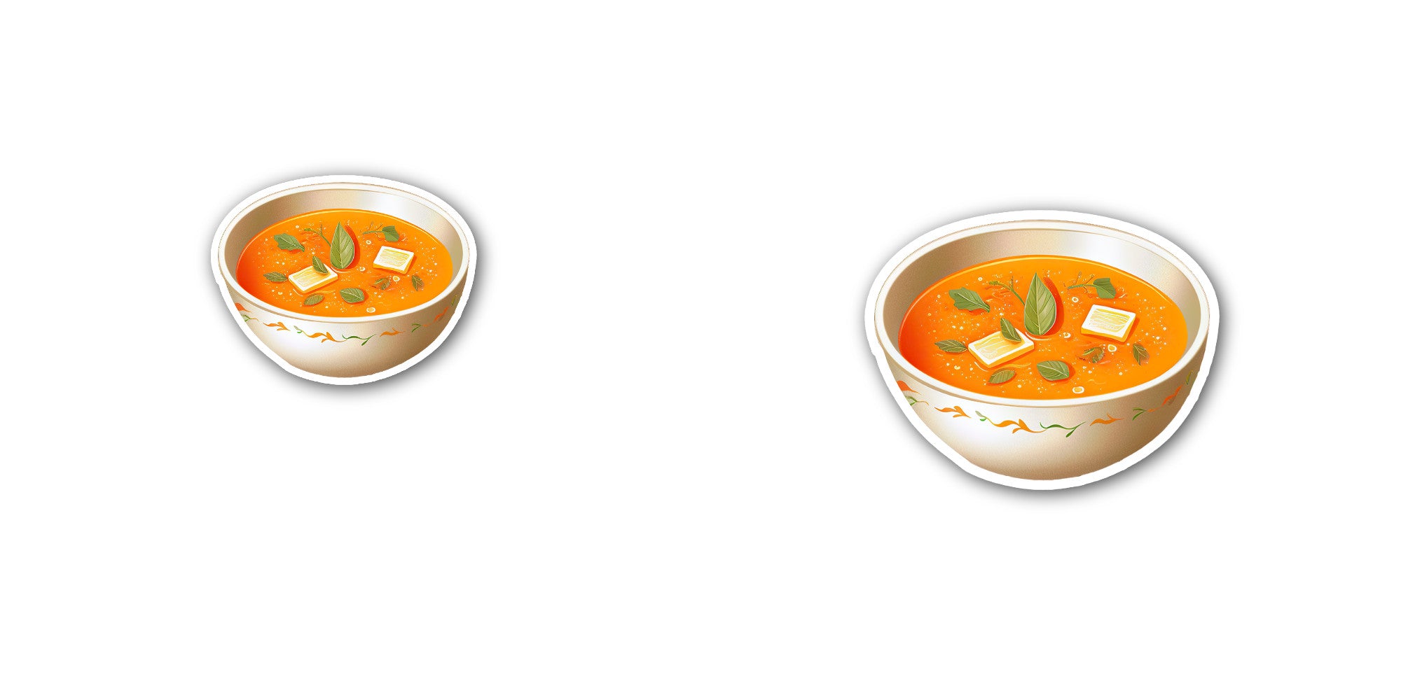 Delicious Pumpkin Soup Sticker, Waterproof Vinyl Decal Sticker Indoor Or Outdoor 2 (Pieces) 3" and 5"