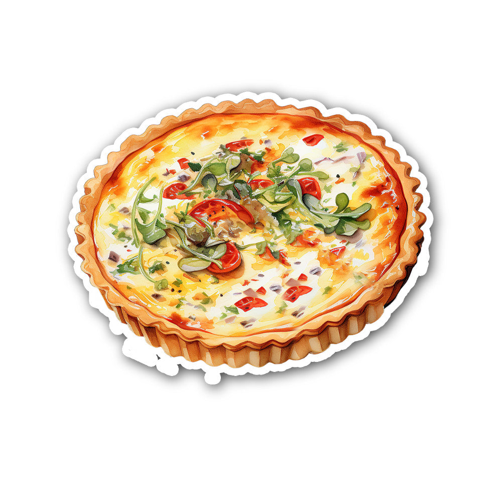 Quiche Lorraine Sticker, Waterproof Vinyl Decal Sticker Indoor Or Outdoor 2 (Pieces) 3" and 5"