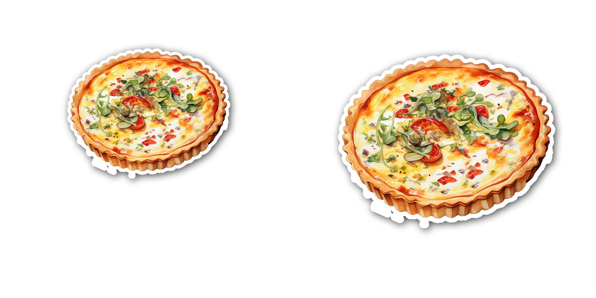 Quiche Lorraine Sticker, Waterproof Vinyl Decal Sticker Indoor Or Outdoor 2 (Pieces) 3" and 5"