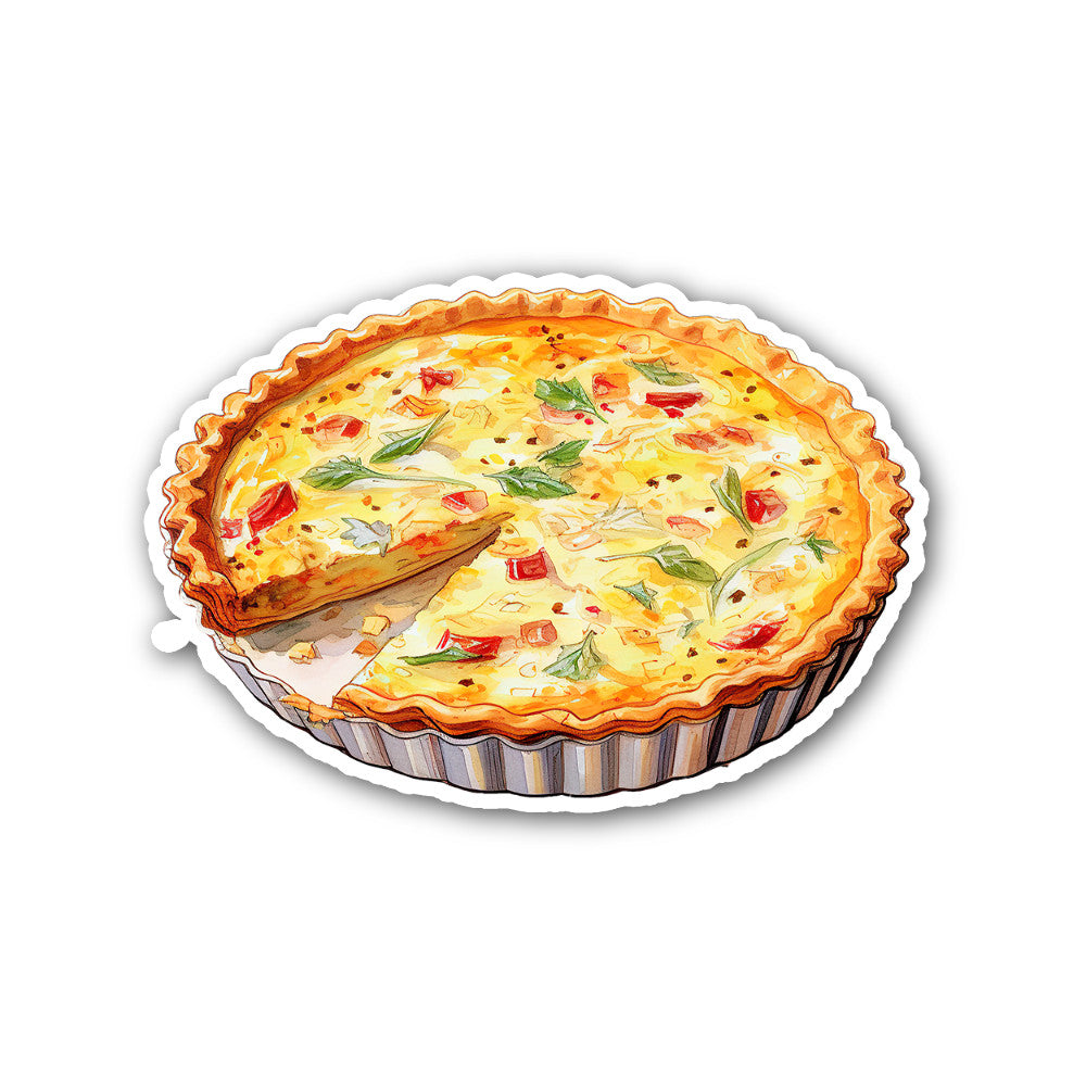Quiche Sticker, Waterproof Vinyl Decal Sticker Indoor Or Outdoor 2 (Pieces) 3" and 5"