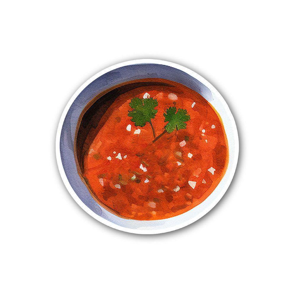 Tomato soup Sticker, Waterproof Vinyl Decal Sticker Indoor Or Outdoor 2 (Pieces) 3" and 5"