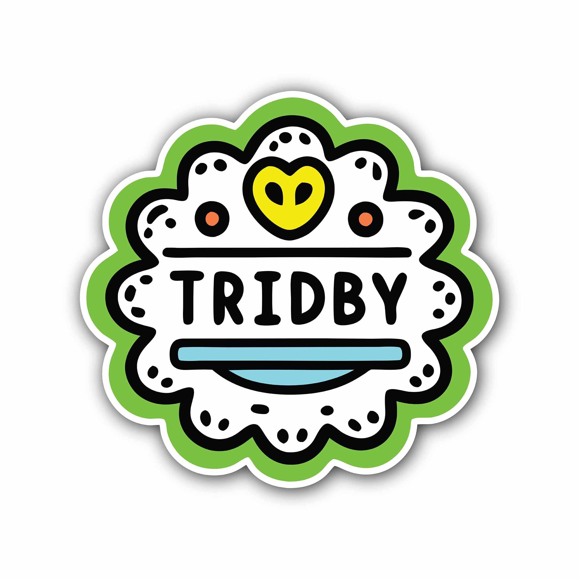 Tridby Sticker, Waterproof Vinyl Decal Sticker Indoor Or Outdoor 2 (Pieces) 3" and 5"