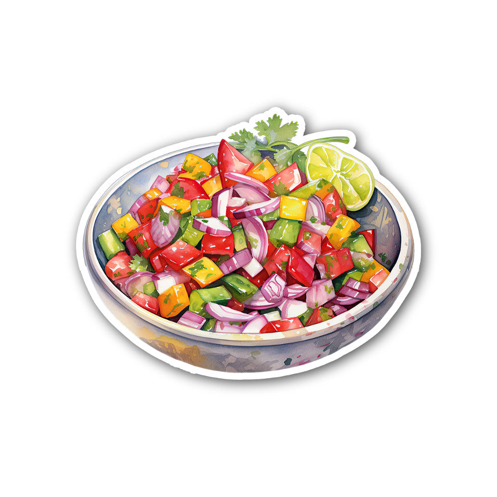 A bowl of fresh vegetables Sticker, Waterproof Vinyl Decal Sticker Indoor Or Outdoor 2 (Pieces) 3" and 5"