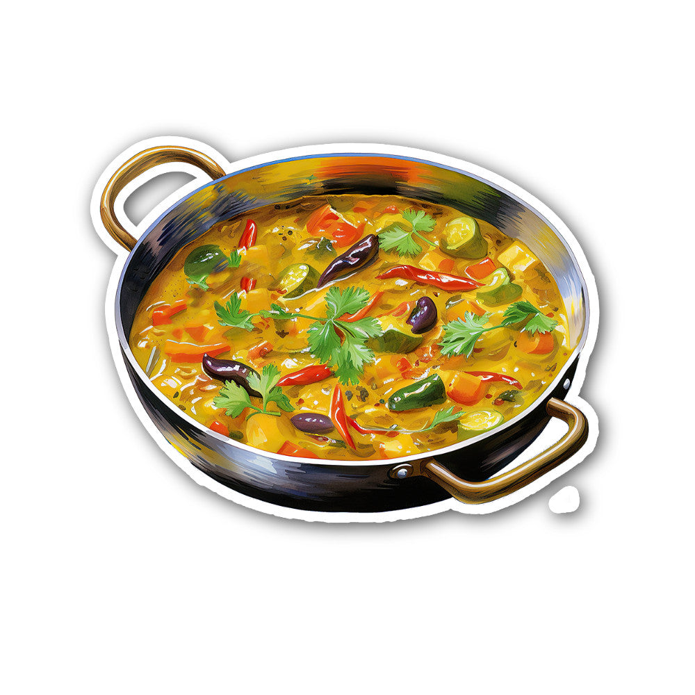 Tasty Masala and Lime Red Bean Curry Sticker, Waterproof Vinyl Decal Sticker Indoor Or Outdoor 2 (Pieces) 3" and 5"