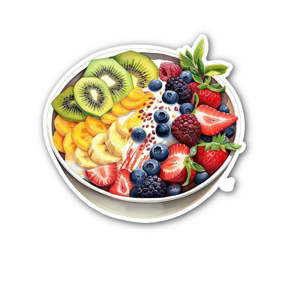 Yummy Smoothie Bowl Sticker, Waterproof Vinyl Decal Sticker Indoor Or Outdoor 2 (Pieces) 3" and 5"