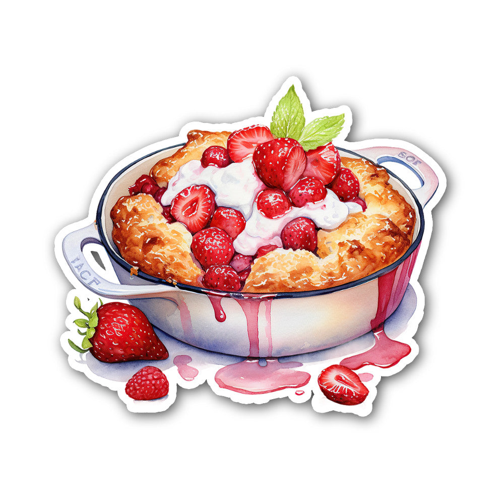 Strawberry Bread Sticker, Waterproof Vinyl Decal Sticker Indoor Or Outdoor 2 (Pieces) 3" and 5"