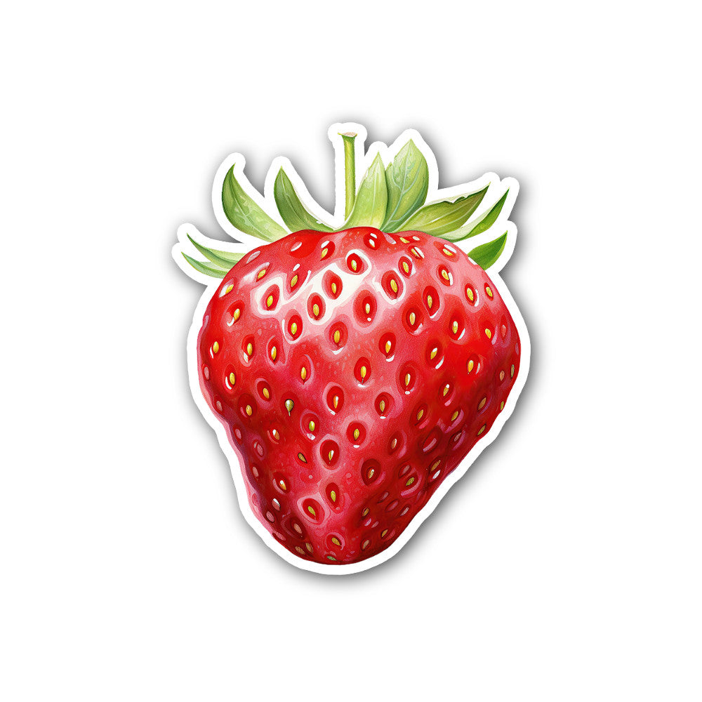 Cute Strawberry Fruit Sticker, Waterproof Vinyl Decal Sticker Indoor Or Outdoor 2 (Pieces) 3" and 5"