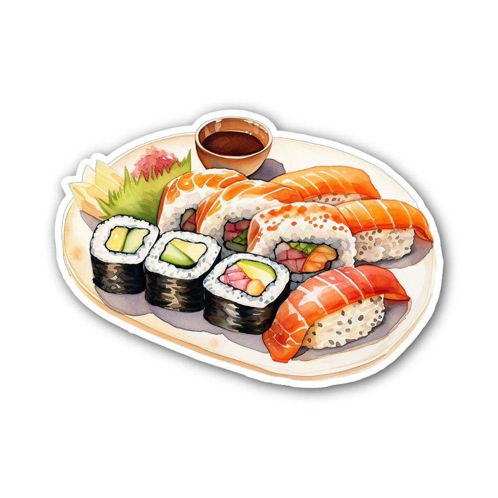 Japanese Cuisine Sticker, Waterproof Vinyl Decal Sticker Indoor Or Outdoor 2 (Pieces) 3" and 5"