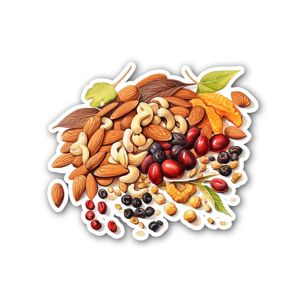 Various nuts Sticker, Waterproof Vinyl Decal Sticker Indoor Or Outdoor 2 (Pieces) 3" and 5"