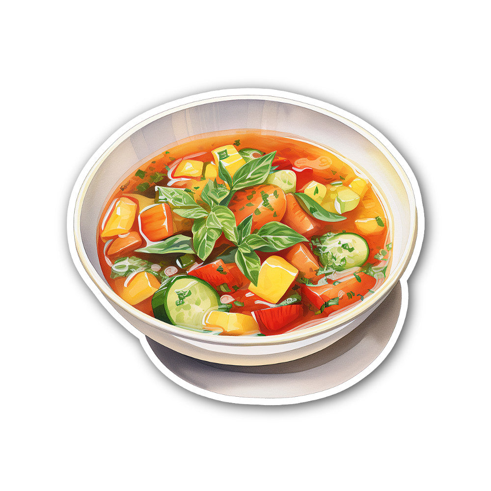 Vegetable soup Sticker, Waterproof Vinyl Decal Sticker Indoor Or Outdoor 2 (Pieces) 3" and 5"