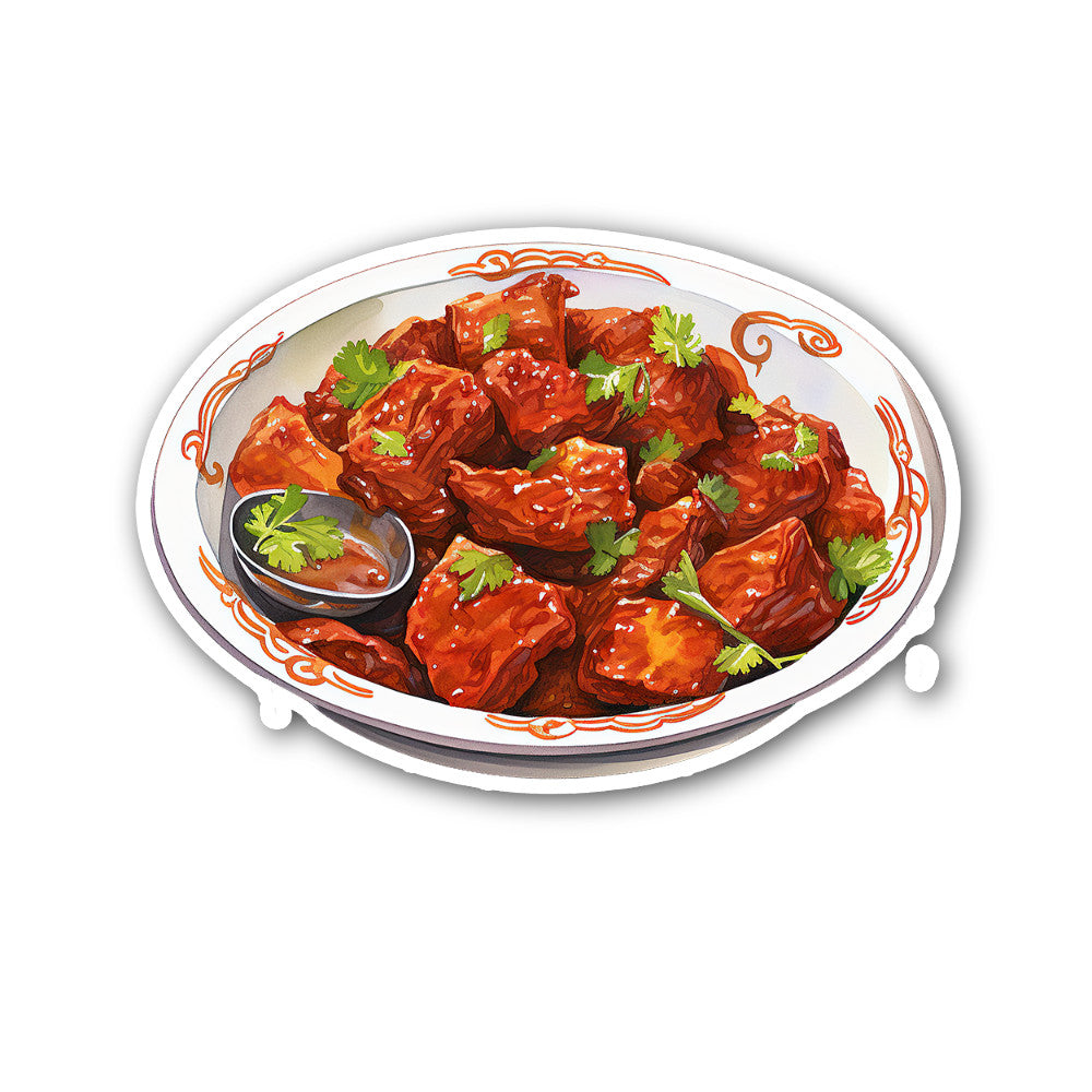 Spicy Chicken curry Sticker, Waterproof Vinyl Decal Sticker Indoor Or Outdoor 2 (Pieces) 3" and 5"