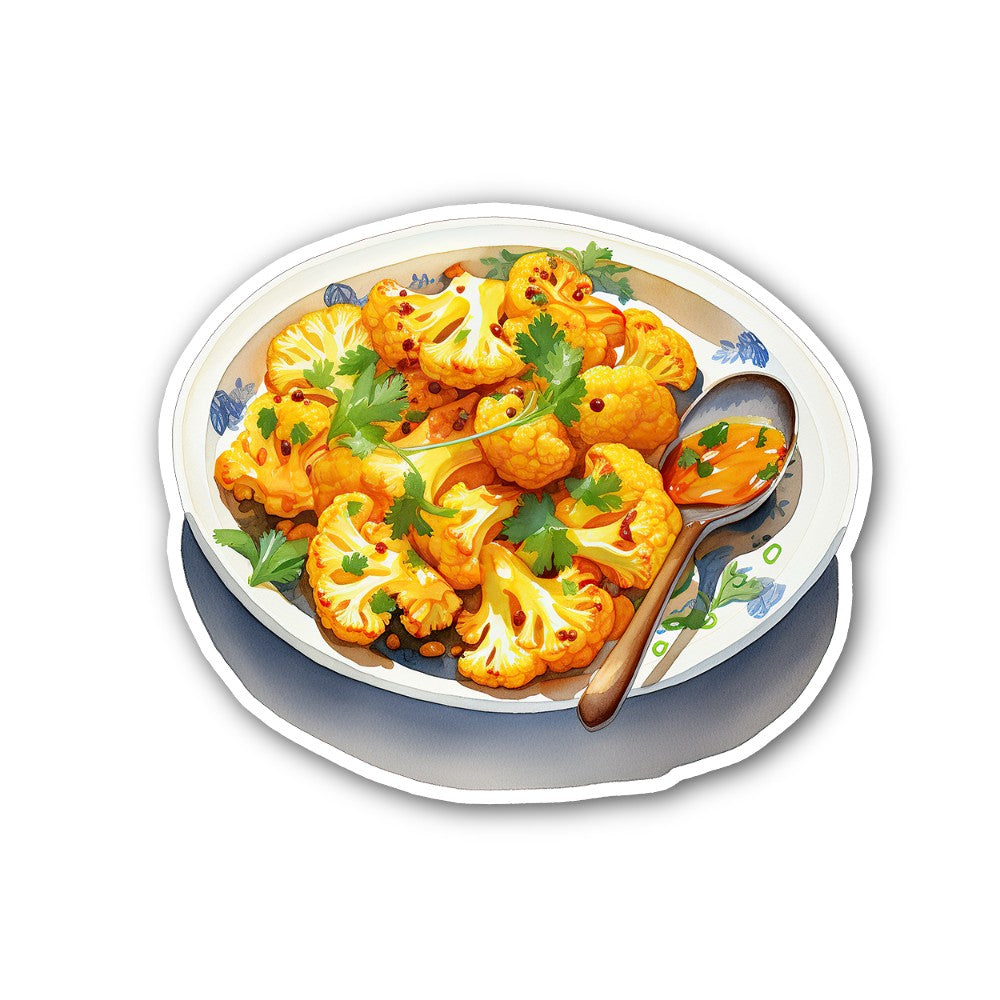 Roasted cauliflower florets Sticker, Waterproof Vinyl Decal Sticker Indoor Or Outdoor 2 (Pieces) 3" and 5"