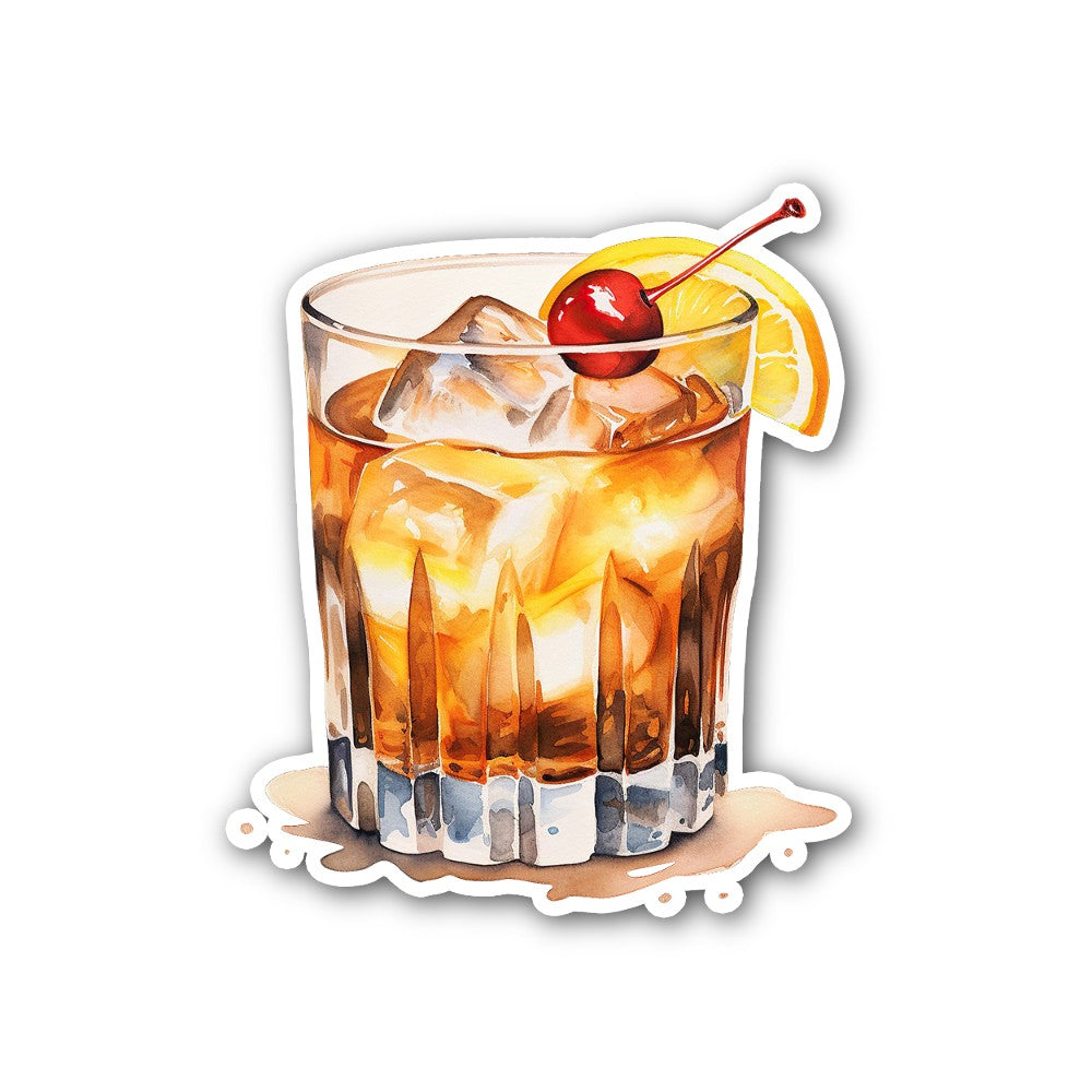 A classic Italian cocktail Sticker, Waterproof Vinyl Decal Sticker Indoor Or Outdoor 2 (Pieces) 3" and 5"