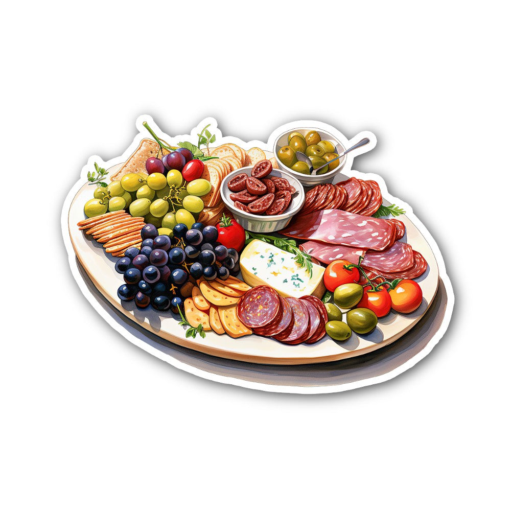 Variety of cured meats Sticker, Waterproof Vinyl Decal Sticker Indoor Or Outdoor 2 (Pieces) 3" and 5"