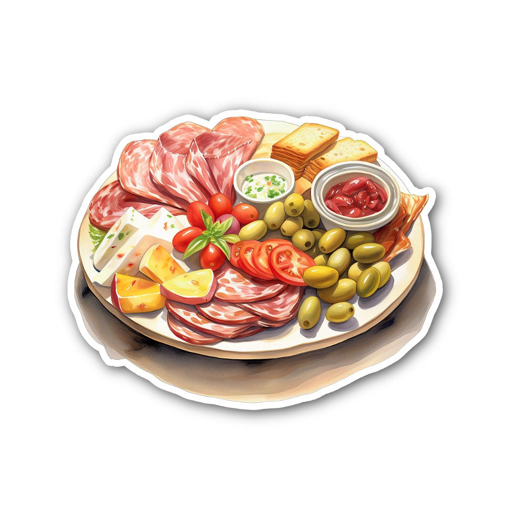 Assortment of cured meats Sticker, Waterproof Vinyl Decal Sticker Indoor Or Outdoor 2 (Pieces) 3" and 5"