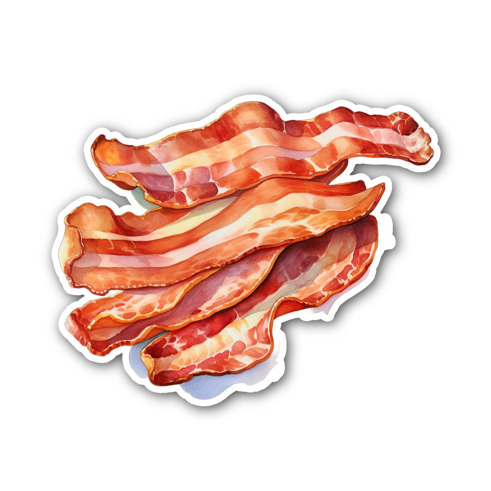 Strips of bacon Sticker, Waterproof Vinyl Decal Sticker Indoor Or Outdoor 2 (Pieces) 3" and 5"