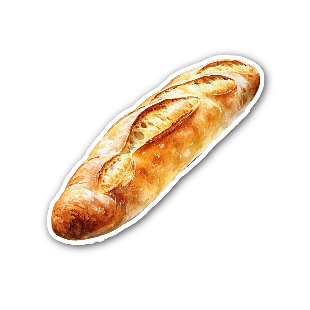 Thin loaf of French bread  Sticker, Waterproof Vinyl Decal Sticker Indoor Or Outdoor 2 (Pieces) 3" and 5"