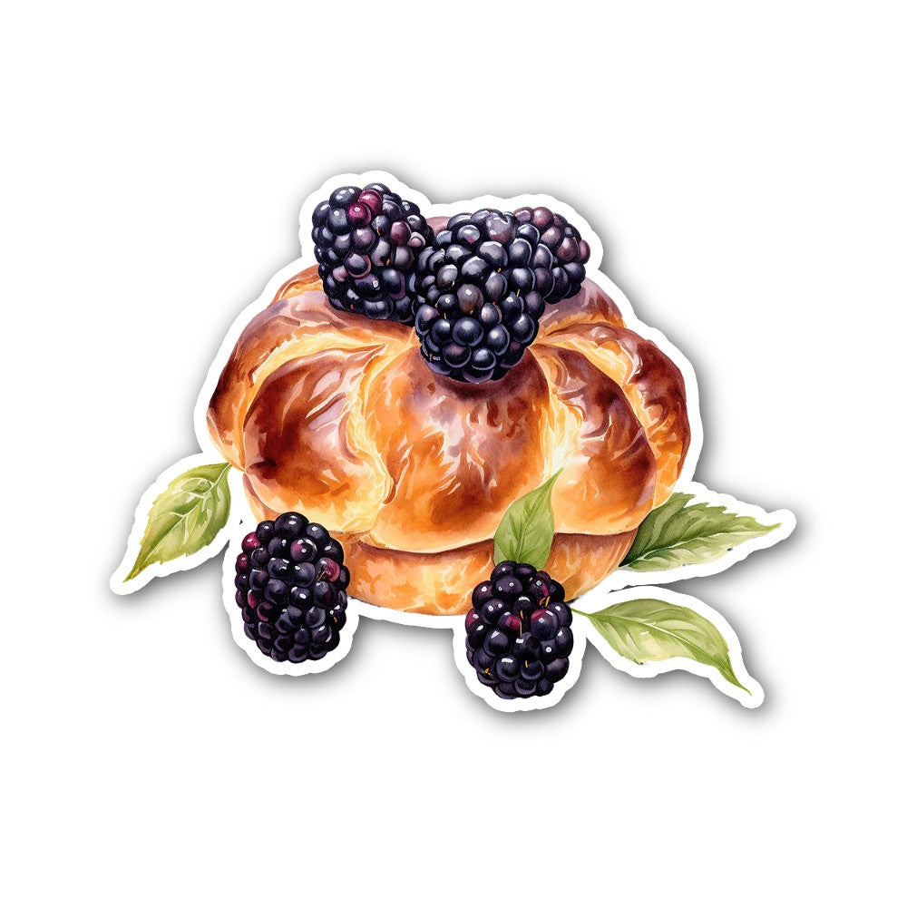 Blackberry bun Sticker, Waterproof Vinyl Decal Sticker Indoor Or Outdoor 2 (Pieces) 3" and 5"