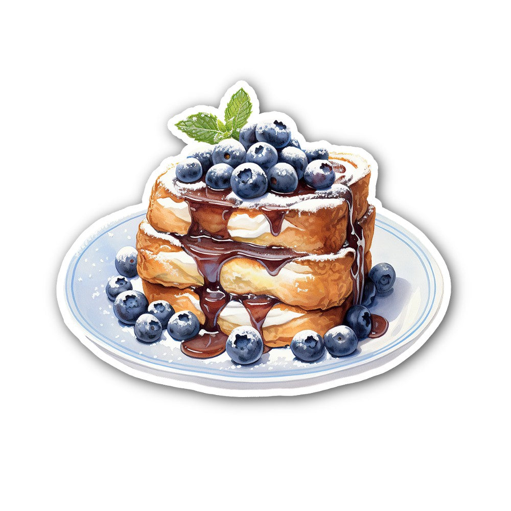 French toast Sticker, Waterproof Vinyl Decal Sticker Indoor Or Outdoor 2 (Pieces) 3" and 5"