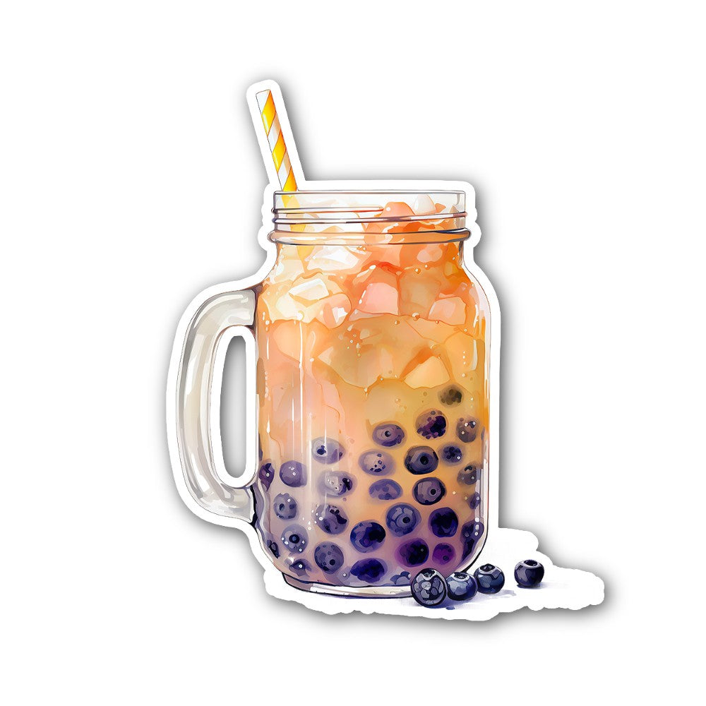 Cute Yummy Bubble Tea Sticker, Waterproof Vinyl Decal Sticker Indoor Or Outdoor 2 (Pieces) 3" and 5"