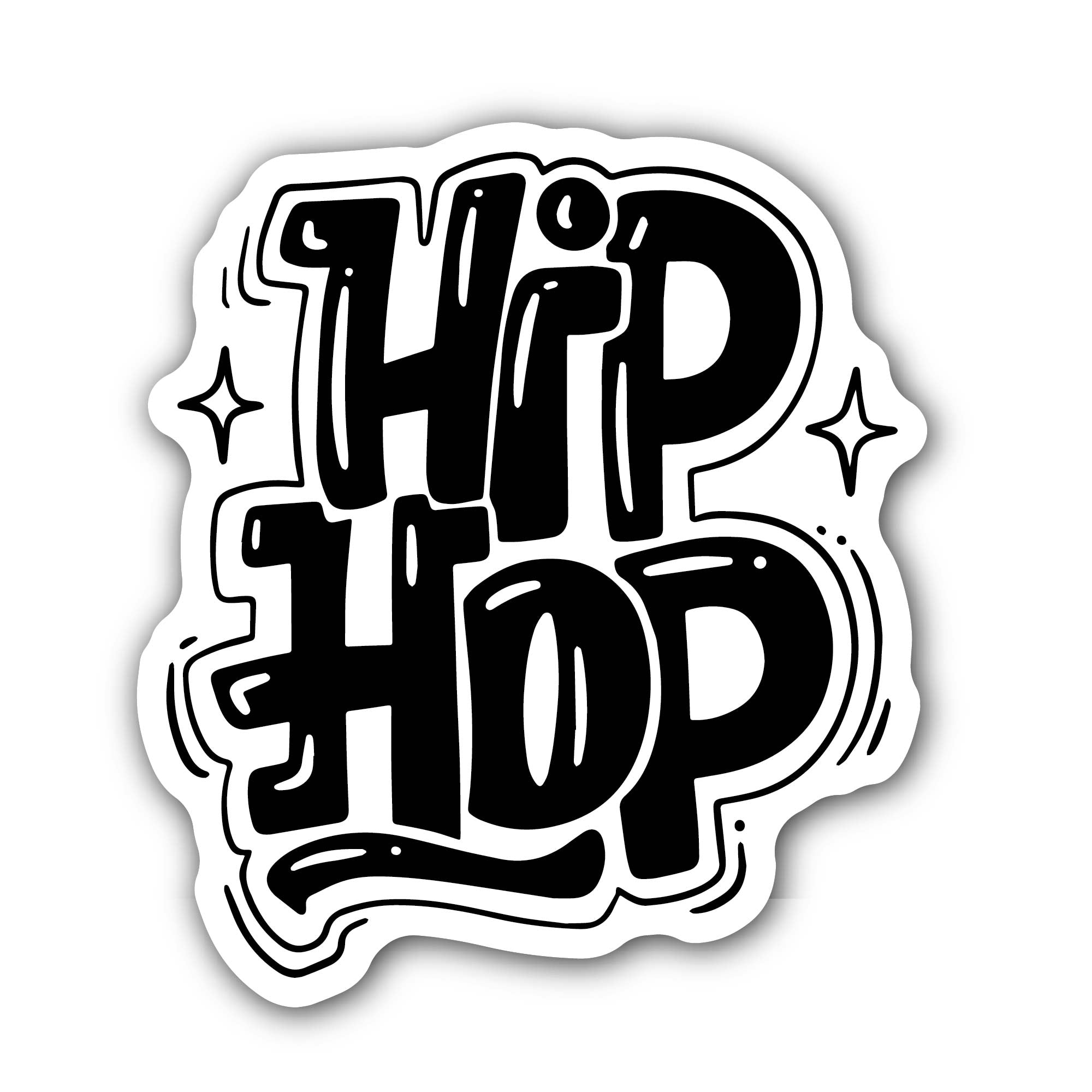 Hip hop Sticker, Waterproof Vinyl Decal Sticker Indoor Or Outdoor 2 (Pieces) 3" and 5"