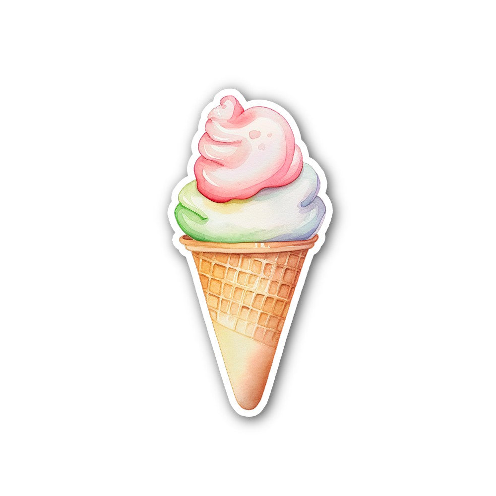 Sweet ice cream Corn Sticker, Waterproof Vinyl Decal Sticker Indoor Or Outdoor 2 (Pieces) 3" and 5"