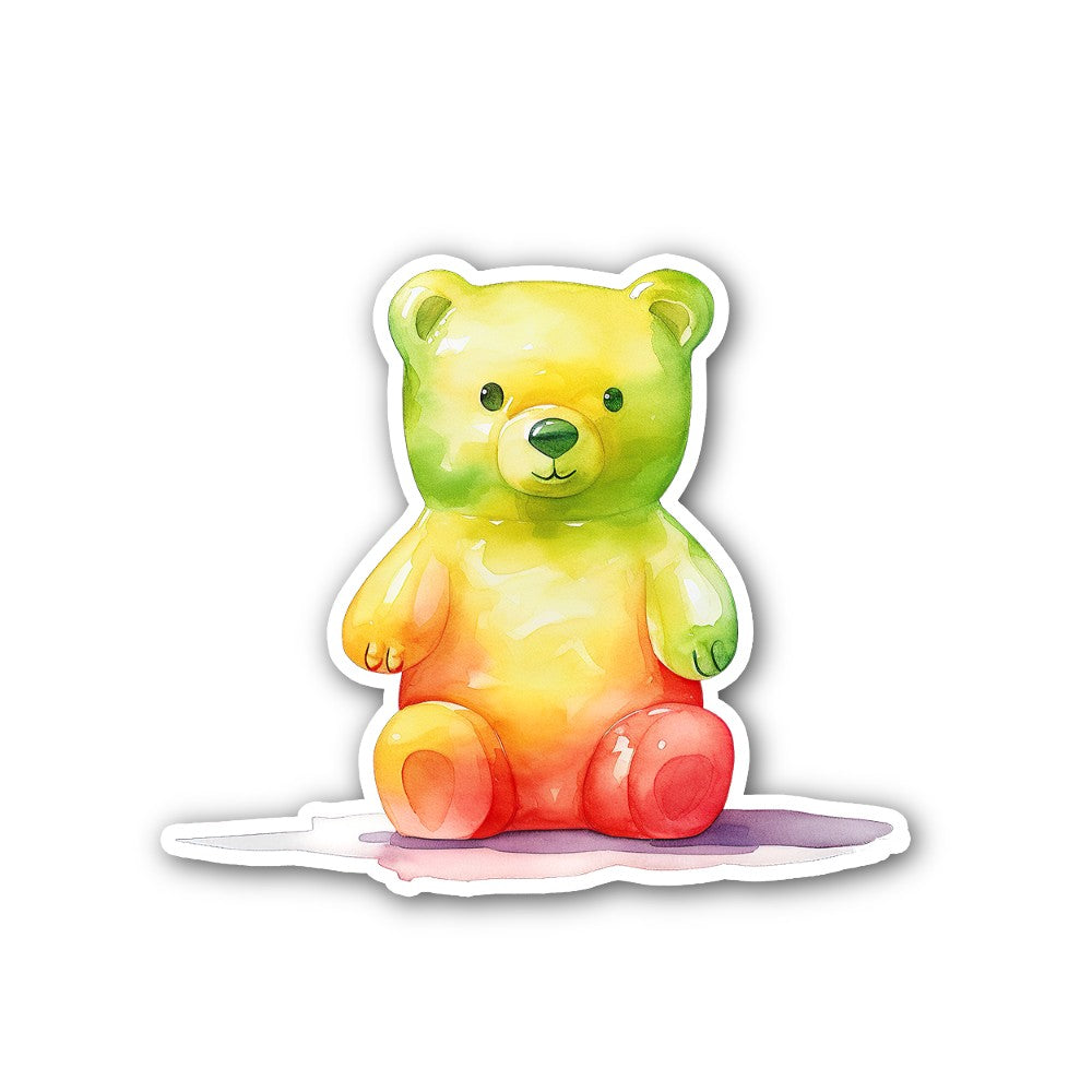 Sugar Yummy Gummy Bear Sticker, Waterproof Vinyl Decal Sticker Indoor Or Outdoor 2 (Pieces) 3" and 5"