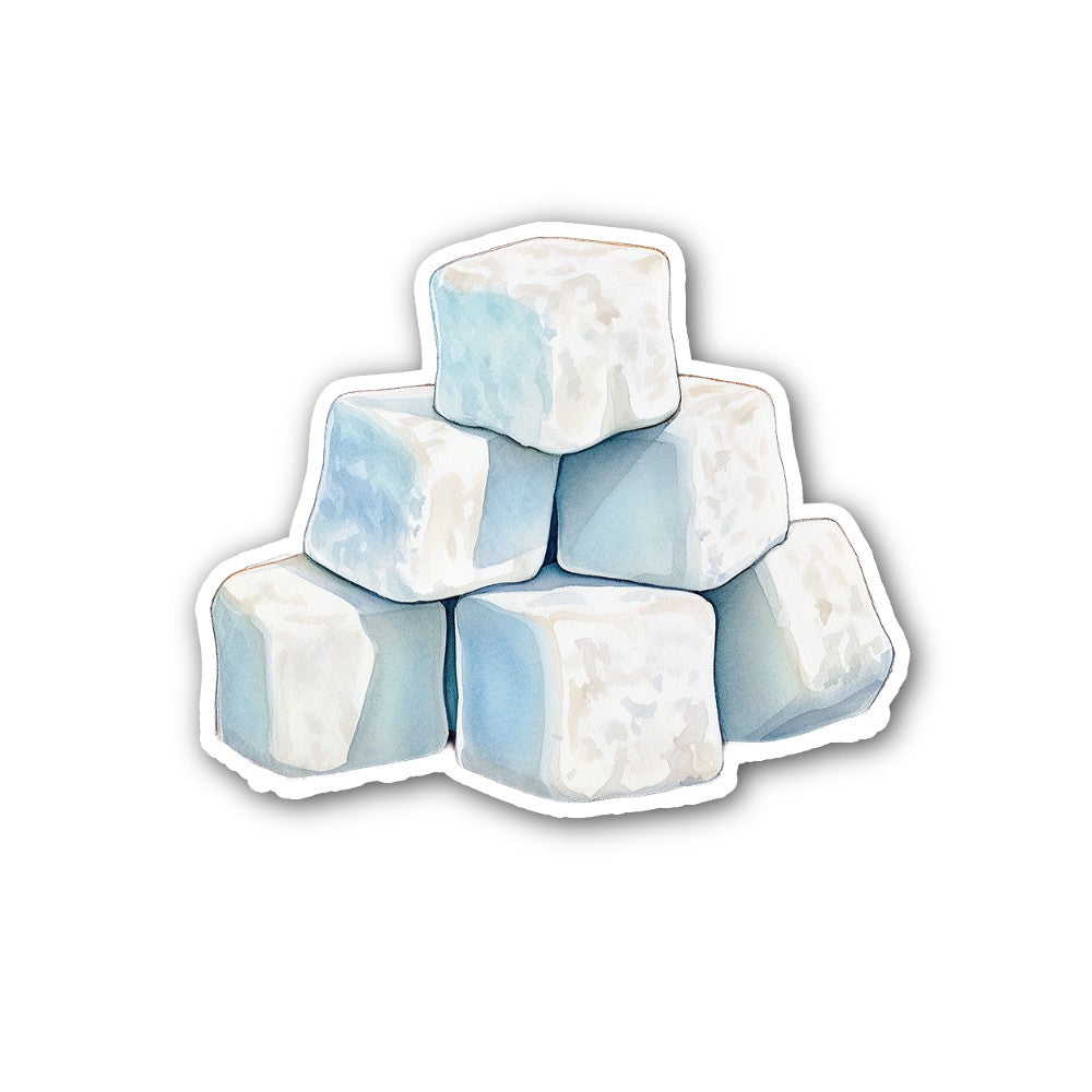 Cool Ice Cube Sticker, Waterproof Vinyl Decal Sticker Indoor Or Outdoor 2 (Pieces) 3" and 5"