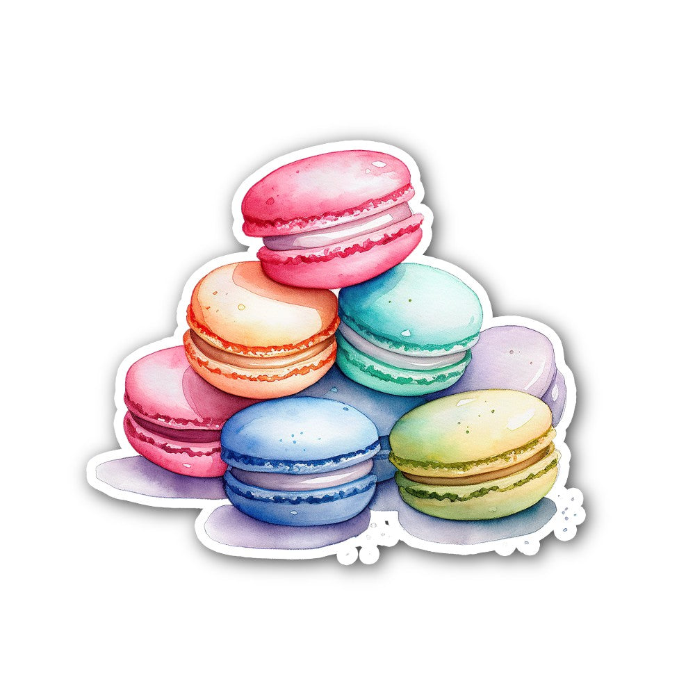 Colorful Sweet Macaroons Sticker, Waterproof Vinyl Decal Sticker Indoor Or Outdoor 2 (Pieces) 3" and 5"