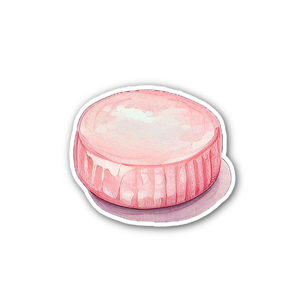 Pink Circle Shape Sweets Sticker, Waterproof Vinyl Decal Sticker Indoor Or Outdoor 2 (Pieces) 3" and 5"