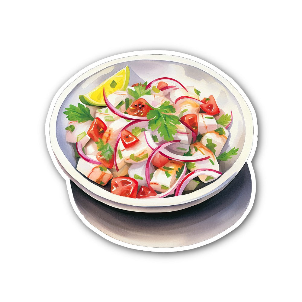 Tasty Vegetable Salad Bowl Sticker, Waterproof Vinyl Decal Sticker Indoor Or Outdoor 2 (Pieces) 3" and 5"